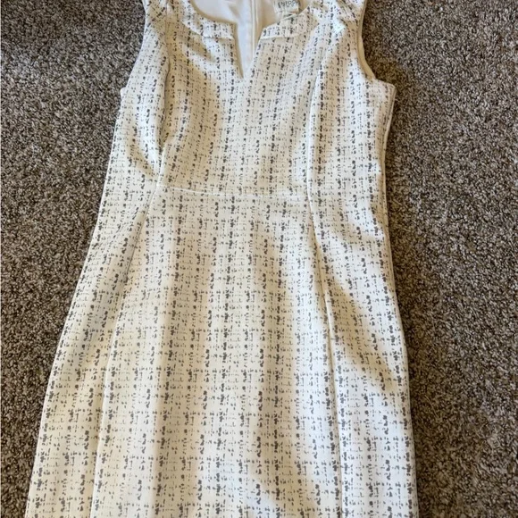 Enfocus Studio White Tweed Midi Sheath Dress with Black Speckle - Picture 2 of 6